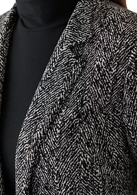 Plus Jacquard Knit Stand Collar Topper