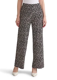 Women's Printed Pull On Knit Ankle Pants