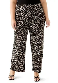 Plus Pull On Knit Ankle Pants