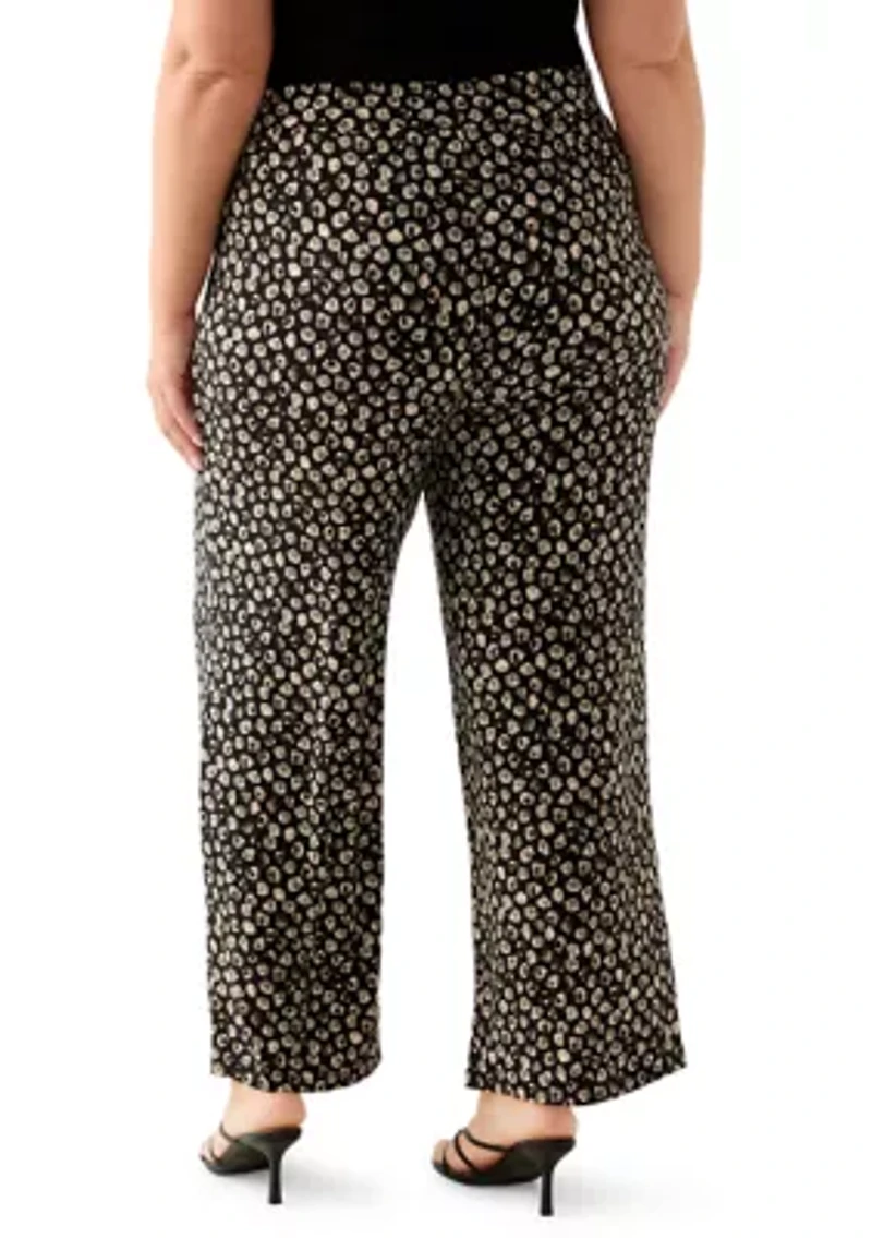 Plus Pull On Knit Ankle Pants