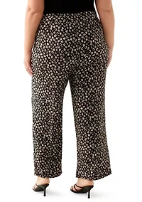 Plus Pull On Knit Ankle Pants