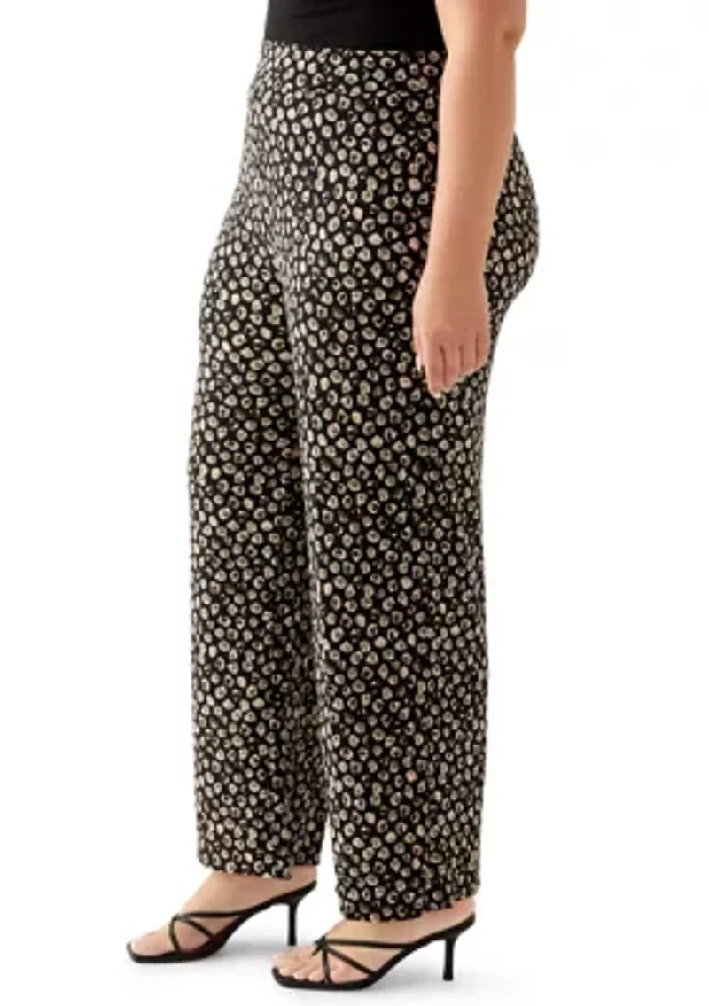 Plus Pull On Knit Ankle Pants