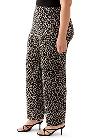 Plus Pull On Knit Ankle Pants