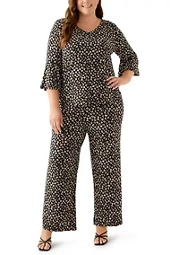 Plus Pull On Knit Ankle Pants