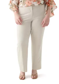 Plus Fly Front Slim Pants