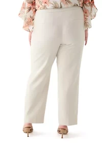 Plus Fly Front Slim Pants