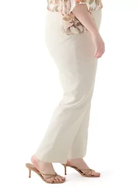 Plus Fly Front Slim Pants