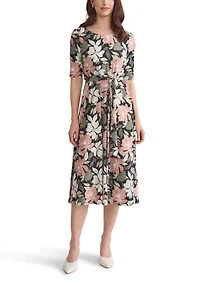Women's Printed Fit and Flare Dress