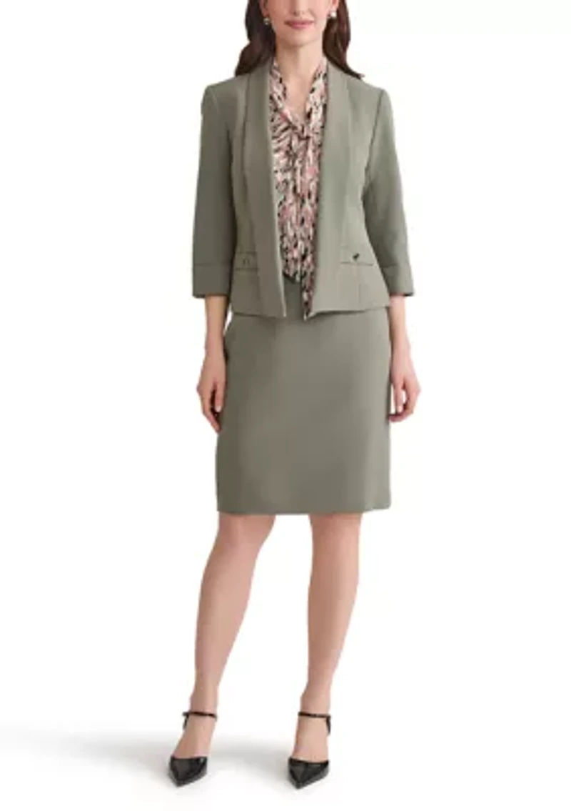 Women's Stretch Crepe Shawl Collar Open Front Suit Separate Jacket