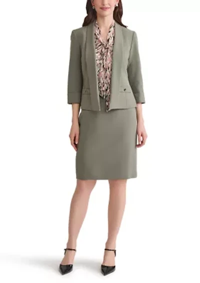 Women's Stretch Crepe Shawl Collar Open Front Suit Separate Jacket