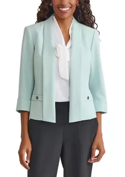 Women's Stretch Crepe Shawl Collar Open Front Suit Separate Jacket