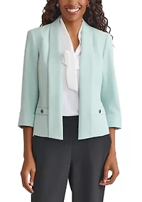 Women's Stretch Crepe Shawl Collar Open Front Suit Separate Jacket
