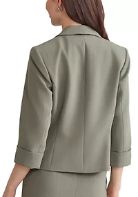 Women's Stretch Crepe Shawl Collar Open Front Suit Separate Jacket
