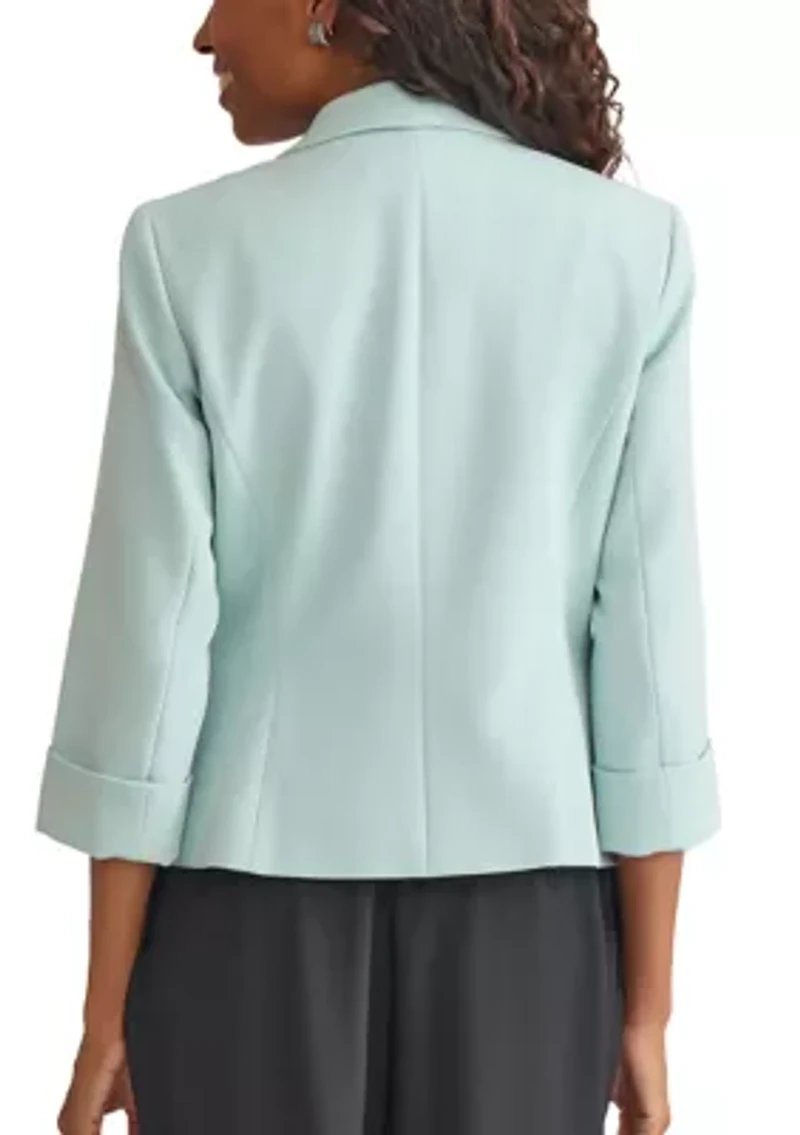 Women's Stretch Crepe Shawl Collar Open Front Suit Separate Jacket