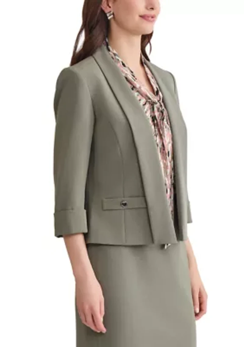 Women's Stretch Crepe Shawl Collar Open Front Suit Separate Jacket