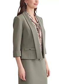 Women's Stretch Crepe Shawl Collar Open Front Suit Separate Jacket