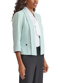 Women's Stretch Crepe Shawl Collar Open Front Suit Separate Jacket