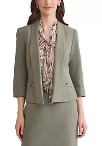 Women's Stretch Crepe Shawl Collar Open Front Suit Separate Jacket