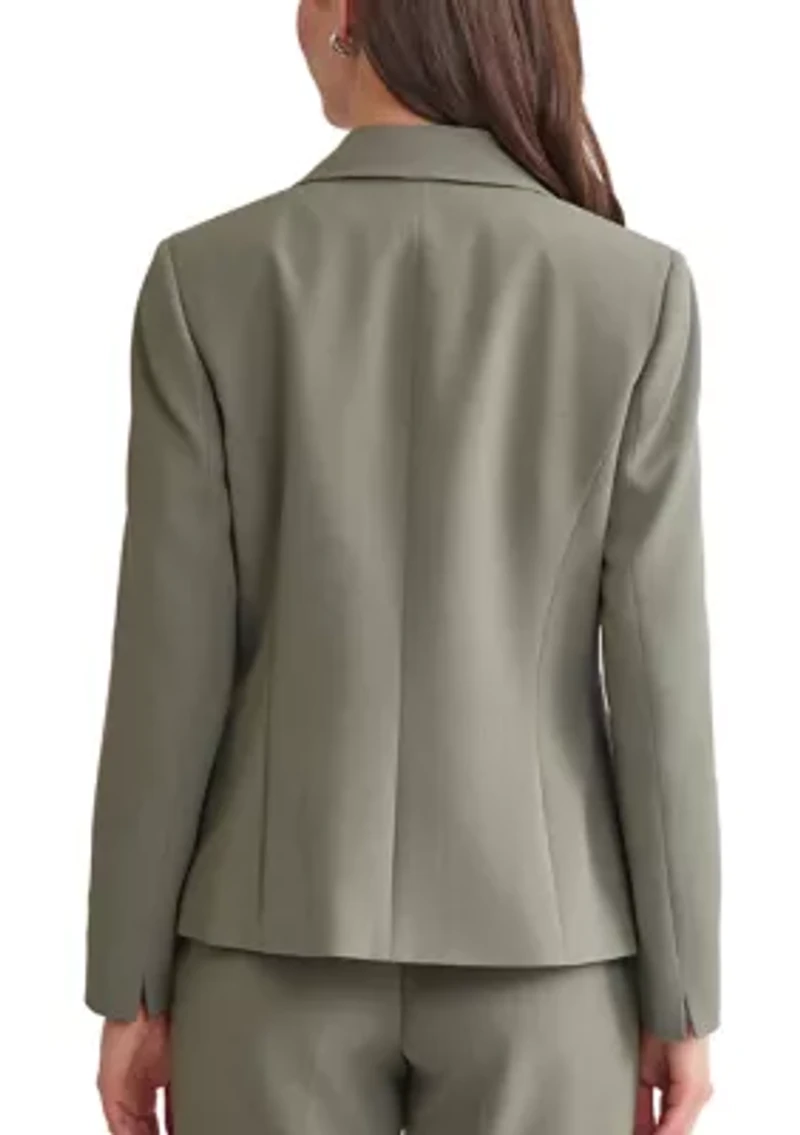 Women's Stretch Crepe One Button Seamed Suit Separate Jacket
