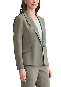 Women's Stretch Crepe One Button Seamed Suit Separate Jacket