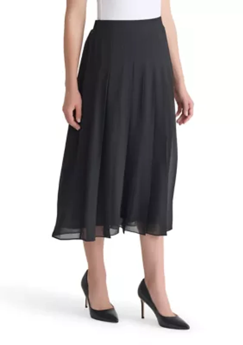 Women's Chiffon Pull On Pleated Skirt