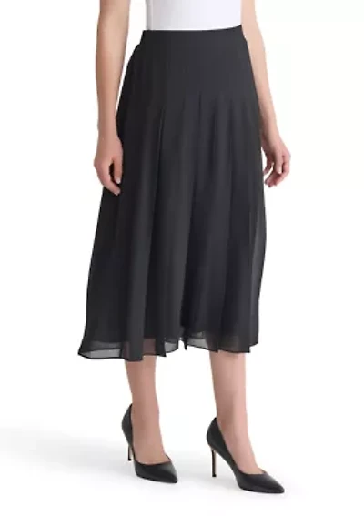 Women's Chiffon Pull On Pleated Skirt