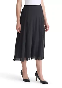 Women's Chiffon Pull On Pleated Skirt