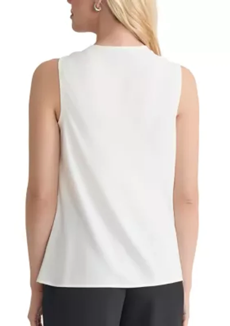 Women's Crepe Sleeveless Cowl Neck Blouse