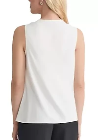 Women's Crepe Sleeveless Cowl Neck Blouse