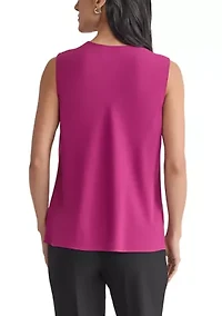 Women's Crepe Sleeveless Cowl Neck Blouse