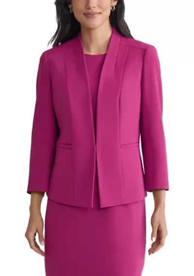 Women's Stretch Crepe Seamed Open Jacket