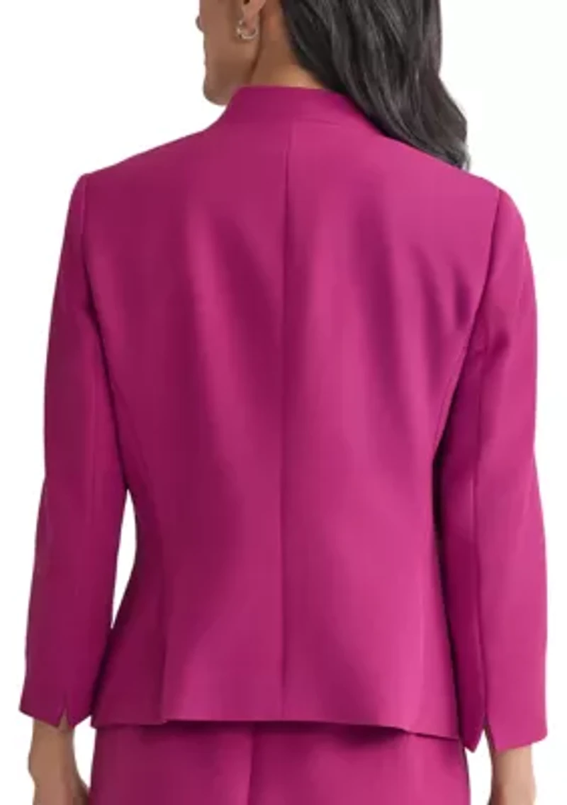 Women's Stretch Crepe Seamed Open Jacket