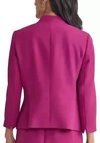 Women's Stretch Crepe Seamed Open Jacket