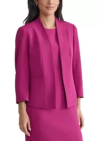 Women's Stretch Crepe Seamed Open Jacket