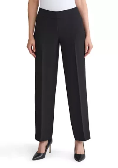 Petite Stretch Crepe Wide Leg Pants