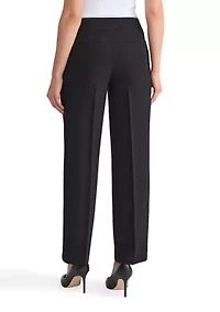 Petite Stretch Crepe Wide Leg Pants