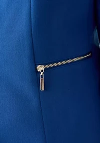 Women's Stretch Crepe Open Front Jacket with Zip Pockets