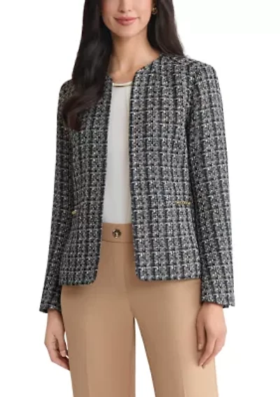 Women's Bouclé Tweed Cardigan Jacket