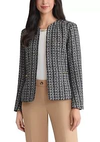 Women's Bouclé Tweed Cardigan Jacket