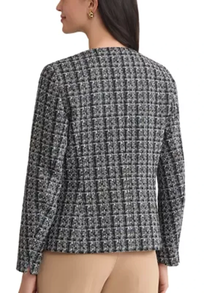 Women's Bouclé Tweed Cardigan Jacket