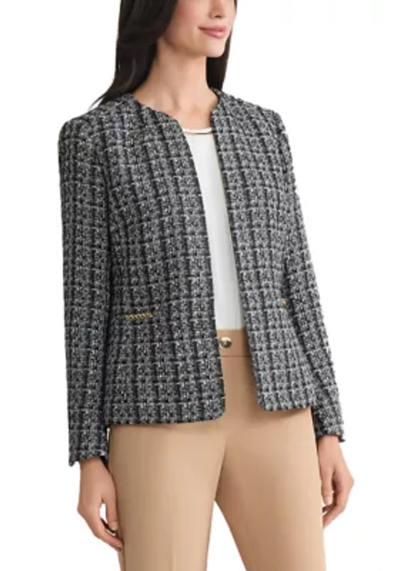 Women's Bouclé Tweed Cardigan Jacket