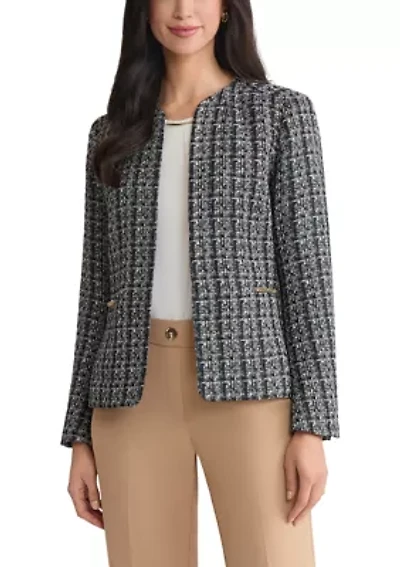 Petite Bouclé Tweed Cardigan Jacket