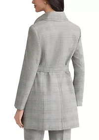 Women's Plaid Belted Trench Coat