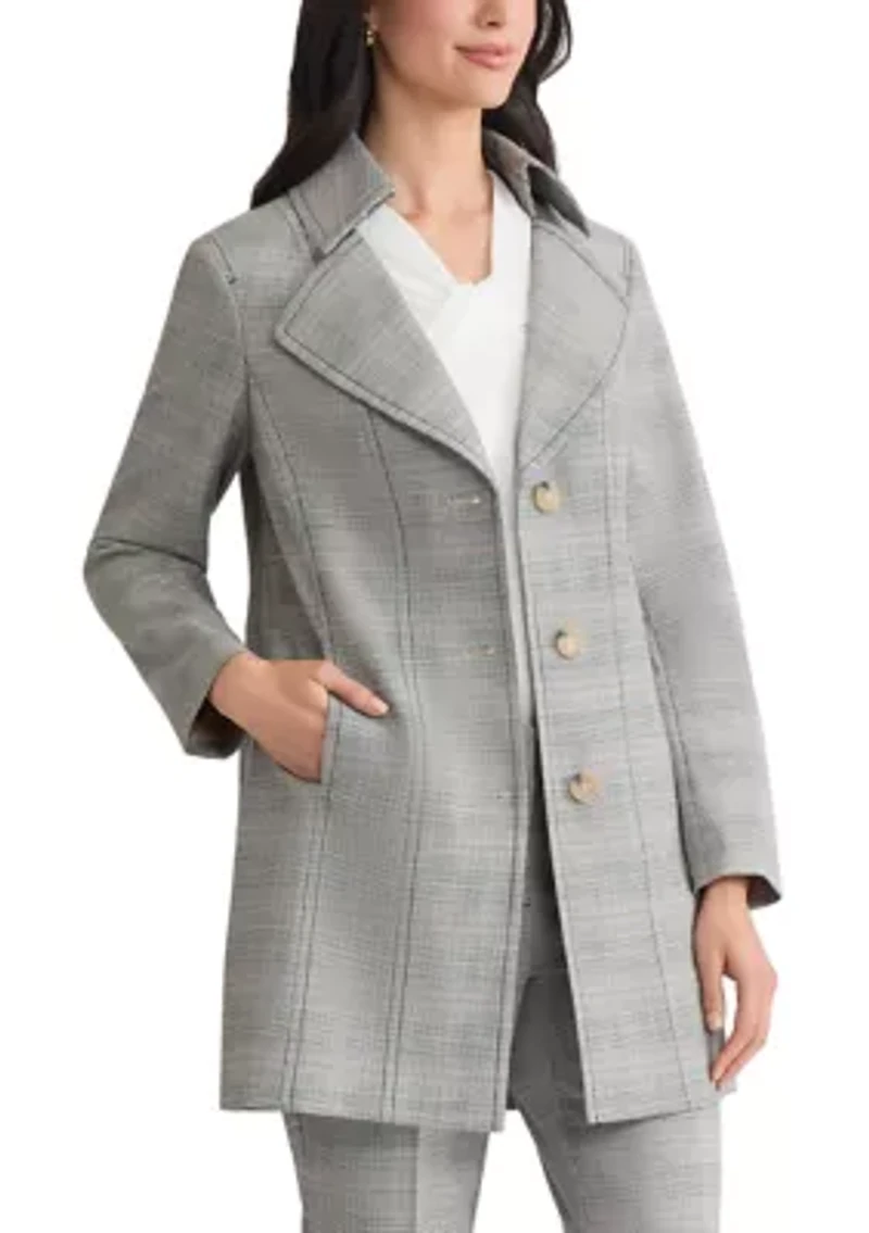 Women's Plaid Belted Trench Coat