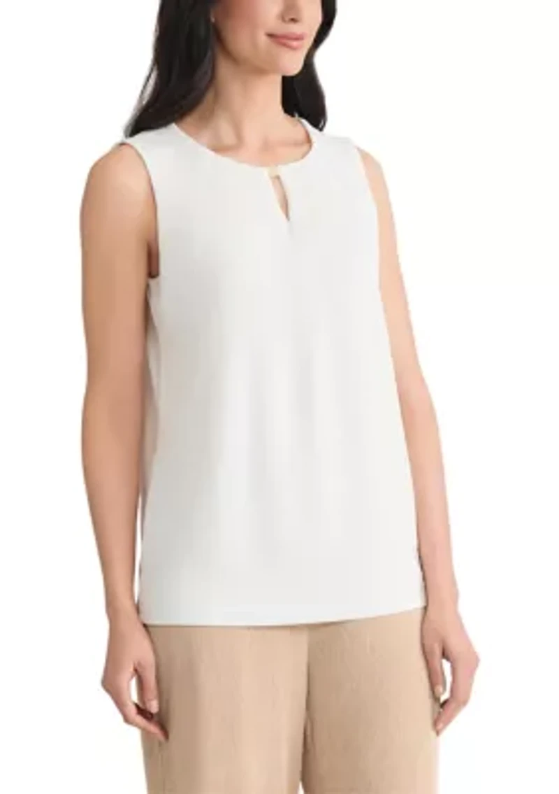 Women's Shimmer Knit Pleat Neck Top