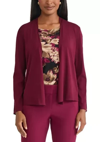 Women's A-Line Cardigan with Stitch Detail