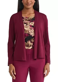 Women's A-Line Cardigan with Stitch Detail