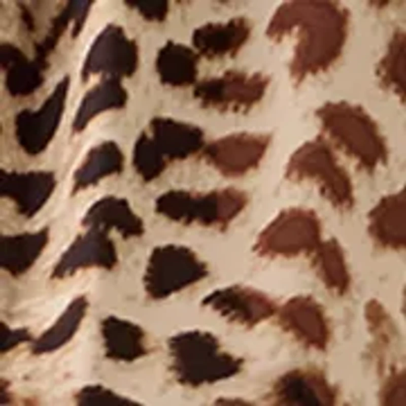 Plus Animal Print Funnel Neck Knit Top