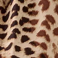 Plus Animal Print Funnel Neck Knit Top