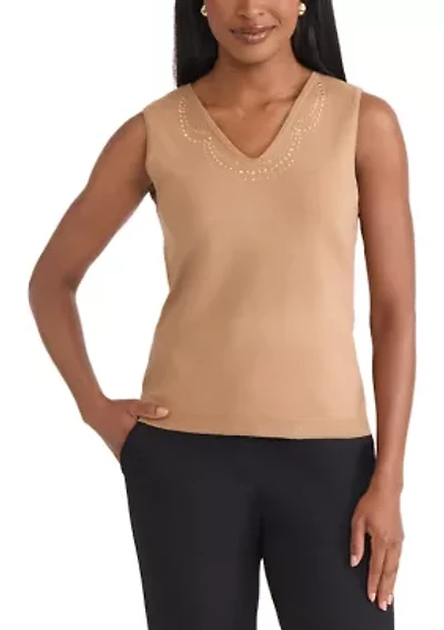 Women's V-Neck Shell with Hot Fix